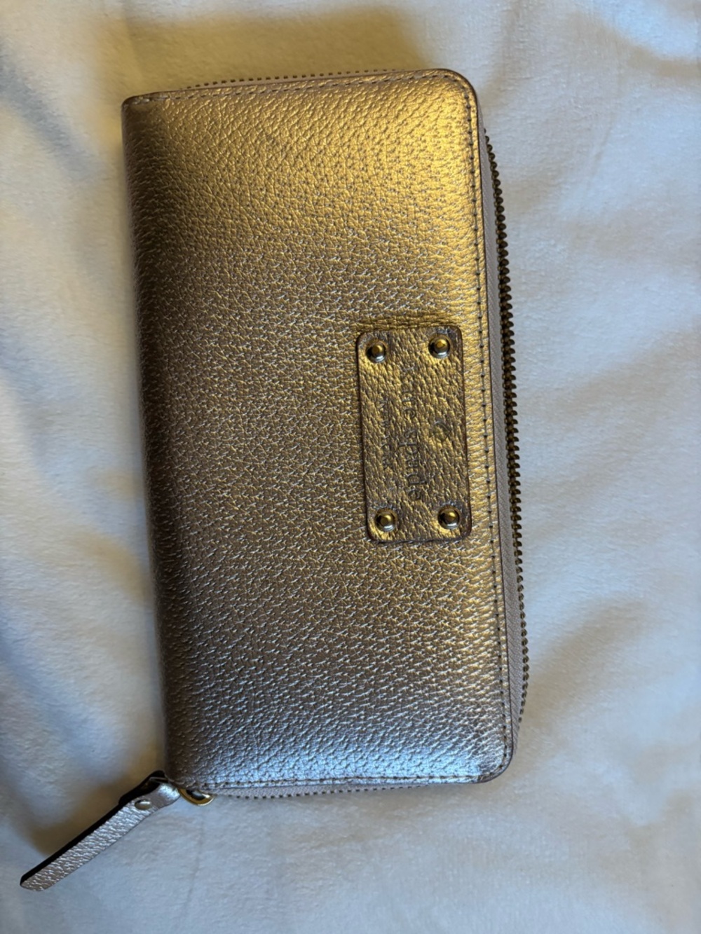 Metallic Zip-Around Wallet